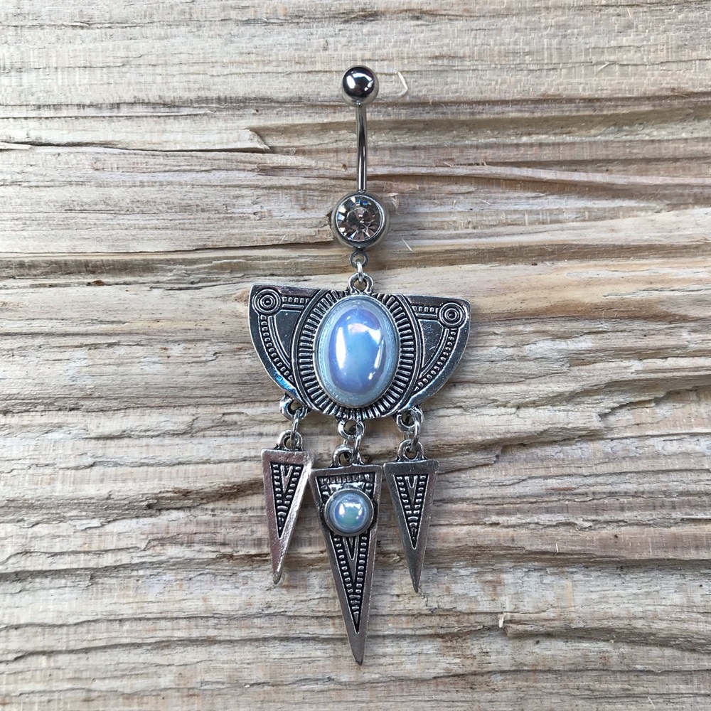 Iridescent‎ Tribal Belly Button Ring